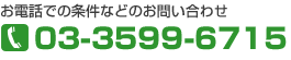 お電話での条件などのお問い合わせは03-3599-6715